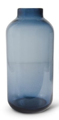 13" Dark Blue Glass Mini Dots Vase