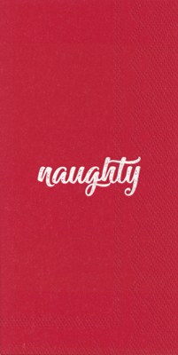 8.5" x 4.5" Red Naughty/Nice Guest Towels