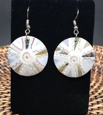 White Inlay Shell Earrings