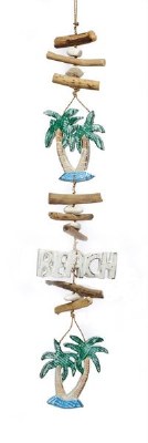 Palm Tree and "Beach" Sign Driftwood Drop
