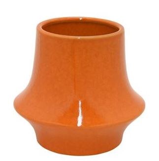 Orange Short Flair Base Vase