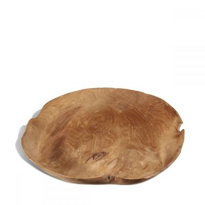 Large Natural Round Wood Tray