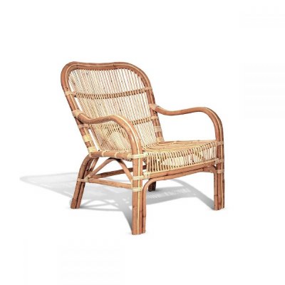 25" Natural Rattan Riviera Arm Chair