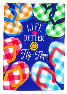 18" x 13" Mini Blue Life Is Better In Flip Flops Garden Flag