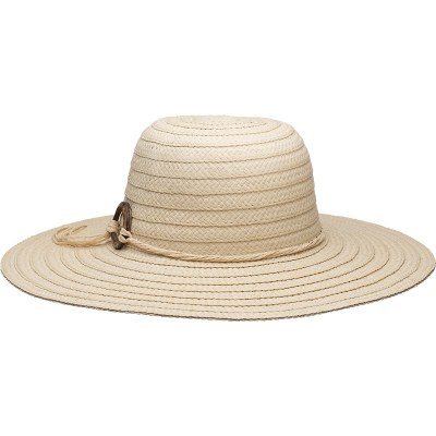 4" Brim Natural Braided Straw Round Crown Perdido Hat With Coconut Ring on Twisted Band