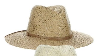3.5" Brim Tea Sequined Braided Straw Kivu Safari Hat With Metallic Band