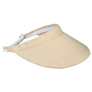 4" Brim Linen Cotton Sancia Cotton Visor With White Coil Backstrap