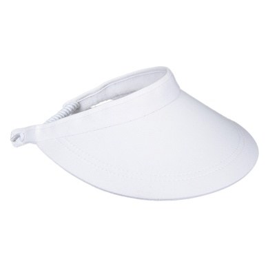 4" Brim White Cotton Sancia Cotton Visor With White Coil Backstrap