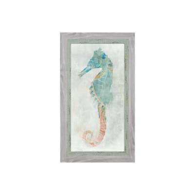 33" x 19" Seahorse 1 Gel Print With Gray Frame