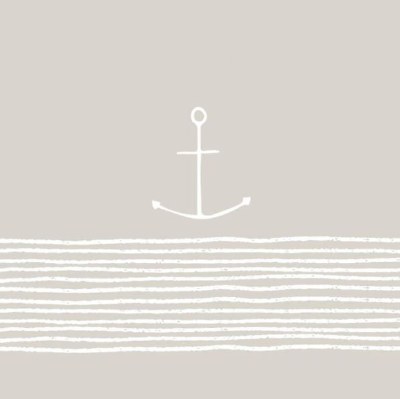 5" Square Taupe Pure Anchor Beverage Napkins