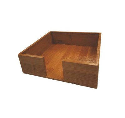 7" Square Chestnut Brown Bamboo Lunch Napkin Holder