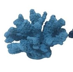 5" Aqua Polyresin Faux Coral Decor