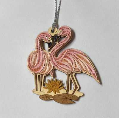 Pair of Flamingos Quilling Ornament