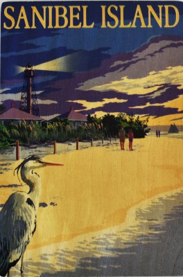 Sanibel Island Lighthouse Wood Post Card