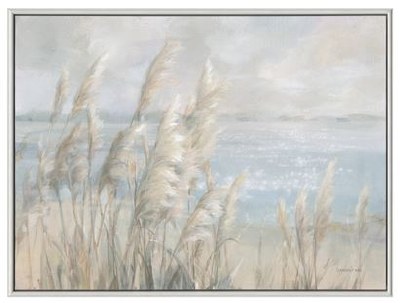 31" x 41" Seaside Pampas Grass Framed Canvas