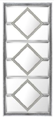 49" x 21" Silver Square Bevelled Mirror