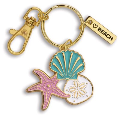 Gold and Multicolor Shells Key Chain