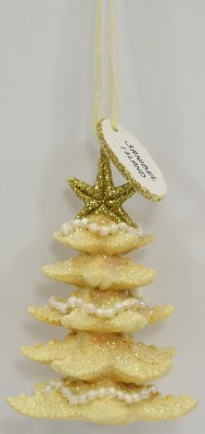Sanibel Island Sand Tree With a Gold Star Ornament