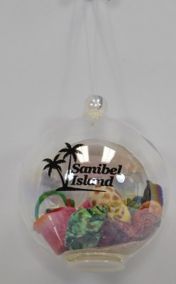 2" Sanibel Islalnd Seashells and Sand Ball Ornament