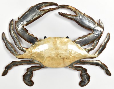 10" Gold Capiz Crab Wall Plaque
