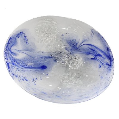 20" x 16" White and Blue Glass Platter