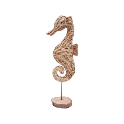 23" Natural Woven Seahorse on Stand