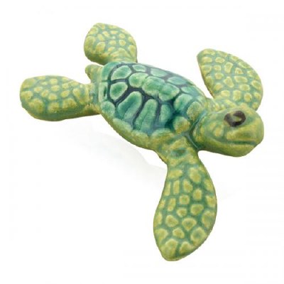 2" Hand Painted Green Sea Turtle Figurine