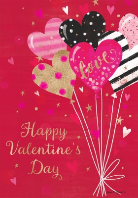 40" x 28" Valentine's Day Balloons Flag