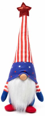 15" Striped Hat Stars and Stripes Patriotic Gnome