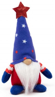 7" Star Hat Stars and Stripes Patriotic Gnome