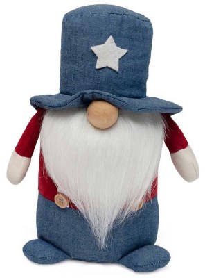 9.5" Blue Hat Stars and Stripes Patriotic Gnome