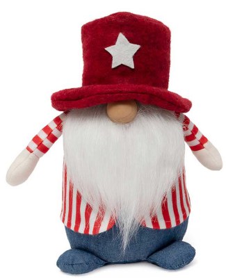 9.5" Red Hat Stars and Stripes Patriotic Gnome