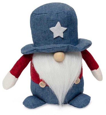 7" Blue Hat Stars and Stripes Patriotic Gnome