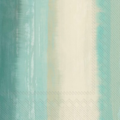 5" Square Faded Blue and Green Stripe Beverage Napkins