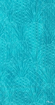 9" x 5" Blue Pineapple Shake Repeat Guest Towels