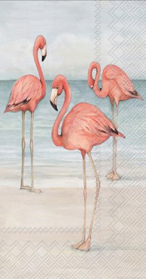 9" x 5" Flamingo Trio Guest Towels