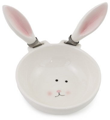 4" Baxter Bunny Bowl and Two Ear Spreaders