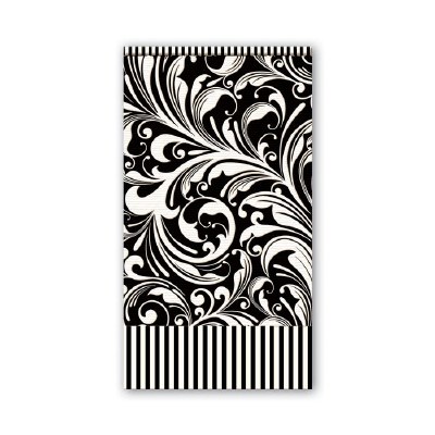 8" x 4" Black Florentine Guest Towels