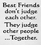 "Best Friends Don't Judge Eachother. They Judge Other People... Together." Kitchen Towel