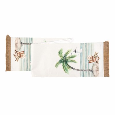 72" Life is Better at the Beach Palm Tree and Beach Chair Printed Table Runner