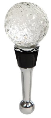 4" Clear Glass Golf Ball Bottle Stopper