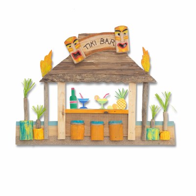 24" Multicolor Driftwood Tiki Bar Wall Plaque