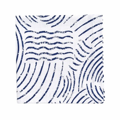 20" Blue Swirl Line Waves Napkin