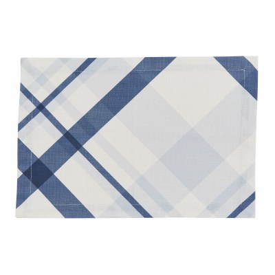 13" x 19" Blue and White Plaid Placemat