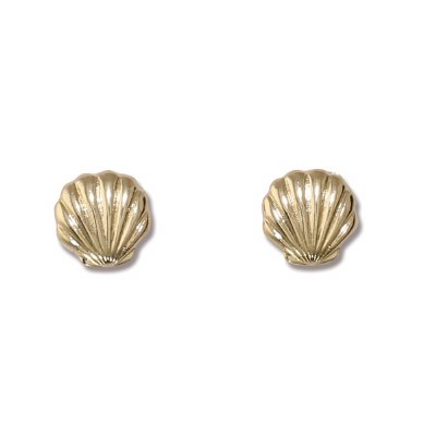 Gold Toned Scallop Shell Earrings