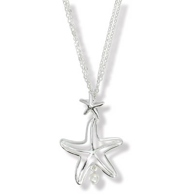 20" Silver Toned Openwork Starfish Necklace