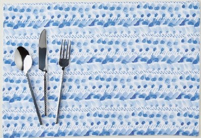 13" x 19" Blue on Blue Dots and Dashes Fabric Placemat