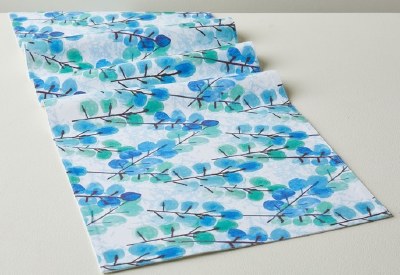 72" Blue and Green Dots Seascape Table Runner