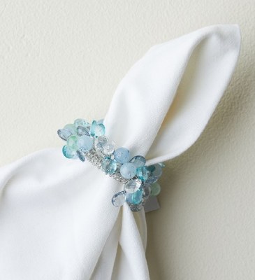 Multicolor Blue Beaded Napkin Ring