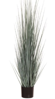 48" Faux Green Gray Grass in Black Plastic Nursery Pot